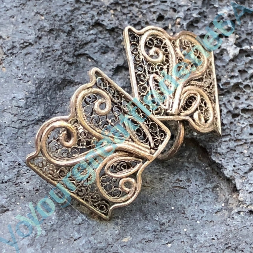 Flower Top Turquoise and Filigree Earrings by Federico - The Crosby  Collection Store